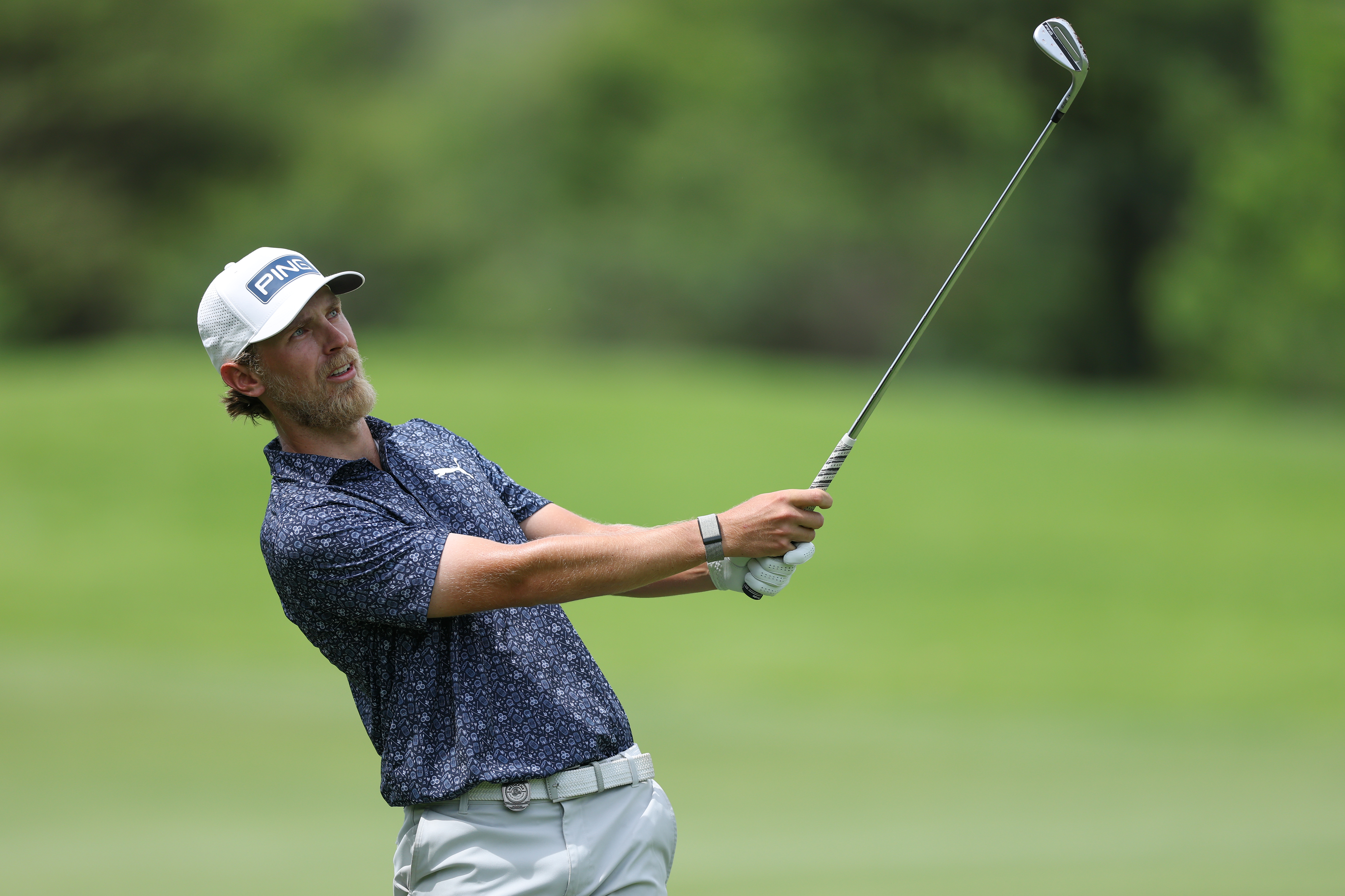 Kristoffer Reitan hits a wedge into the green