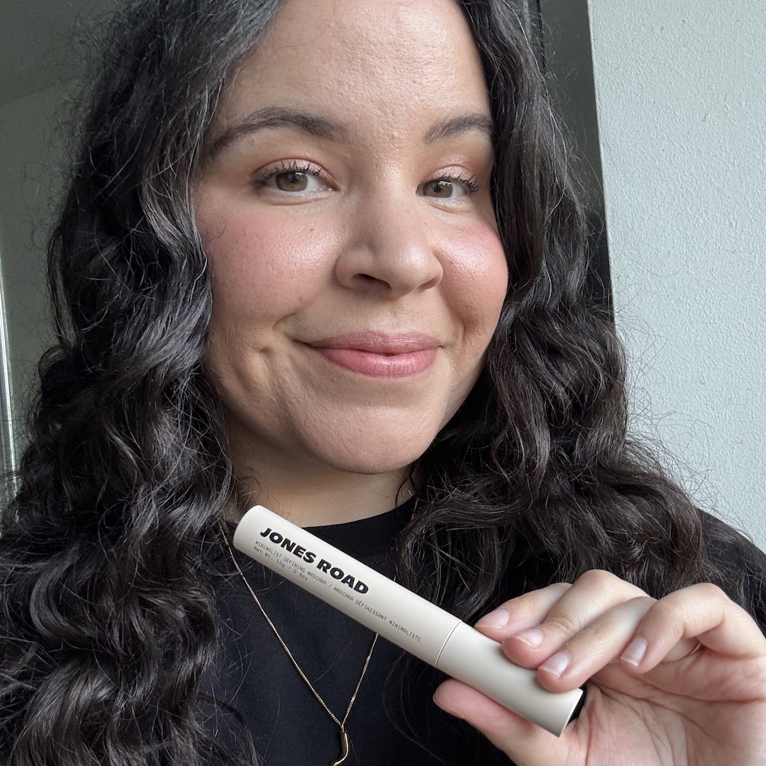 Mica Ricketts testing the Jones Road Minimalist Defining Mascara