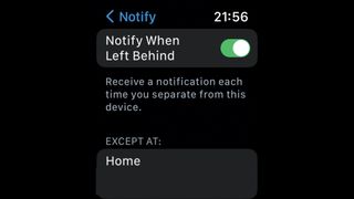 Notification options on "Find" app for Apple Watch