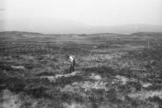Photograph of Joseph Beuys on Rannoch Moor.