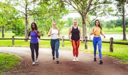 Group of women walking for weight loss