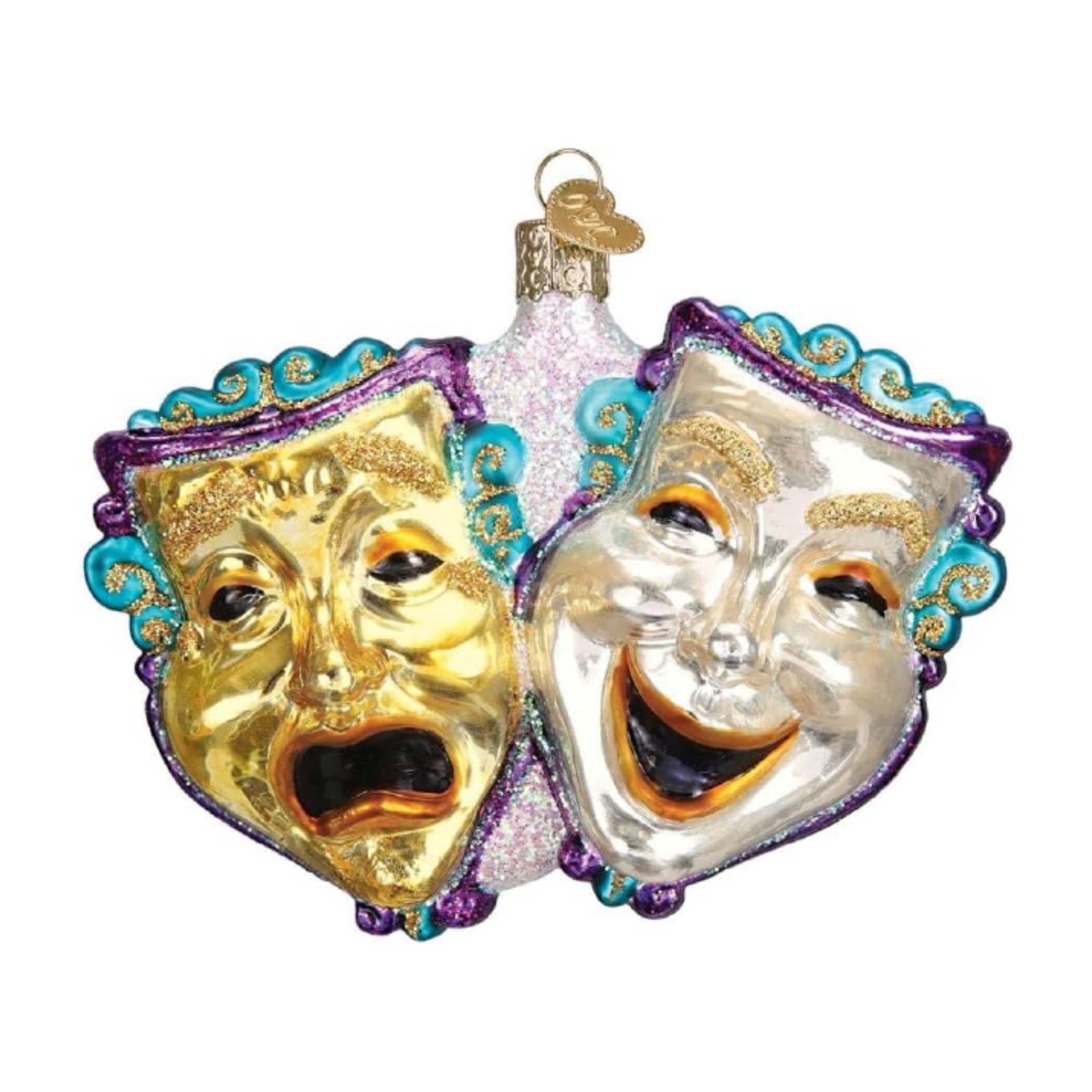 Old World Christmas Comedy &amp;amp; Tragedy Glass Blown Ornament