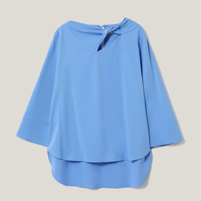 blue high neck top