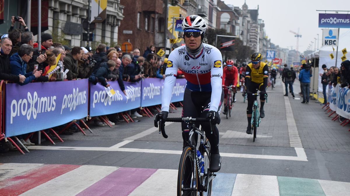 Zdenek Stybar (Quick Step-Floors) was also wearing plenty of layers at the race start in the national champion colours of the Czech Republic
