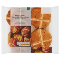2. No.1 West Country Mature Cheddar &amp; Stout Hot Cross Buns, 4 pack - View at Waitrose