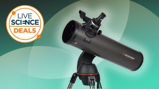 Celestron NexStar 130SLT on a green background