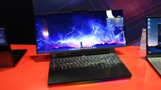 The Lenovo Legion Pro Rollable concept on display at CES 2026