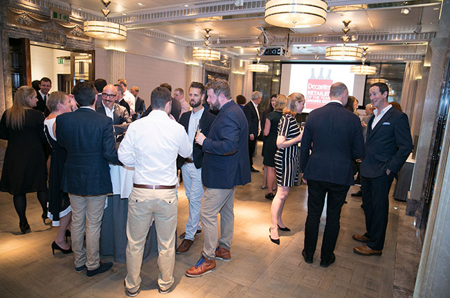 Guests enjoyed canapes and Champagne at the Connaught Hotel in London.