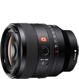 Sony FE 50mm F1.4 GM lens on white background