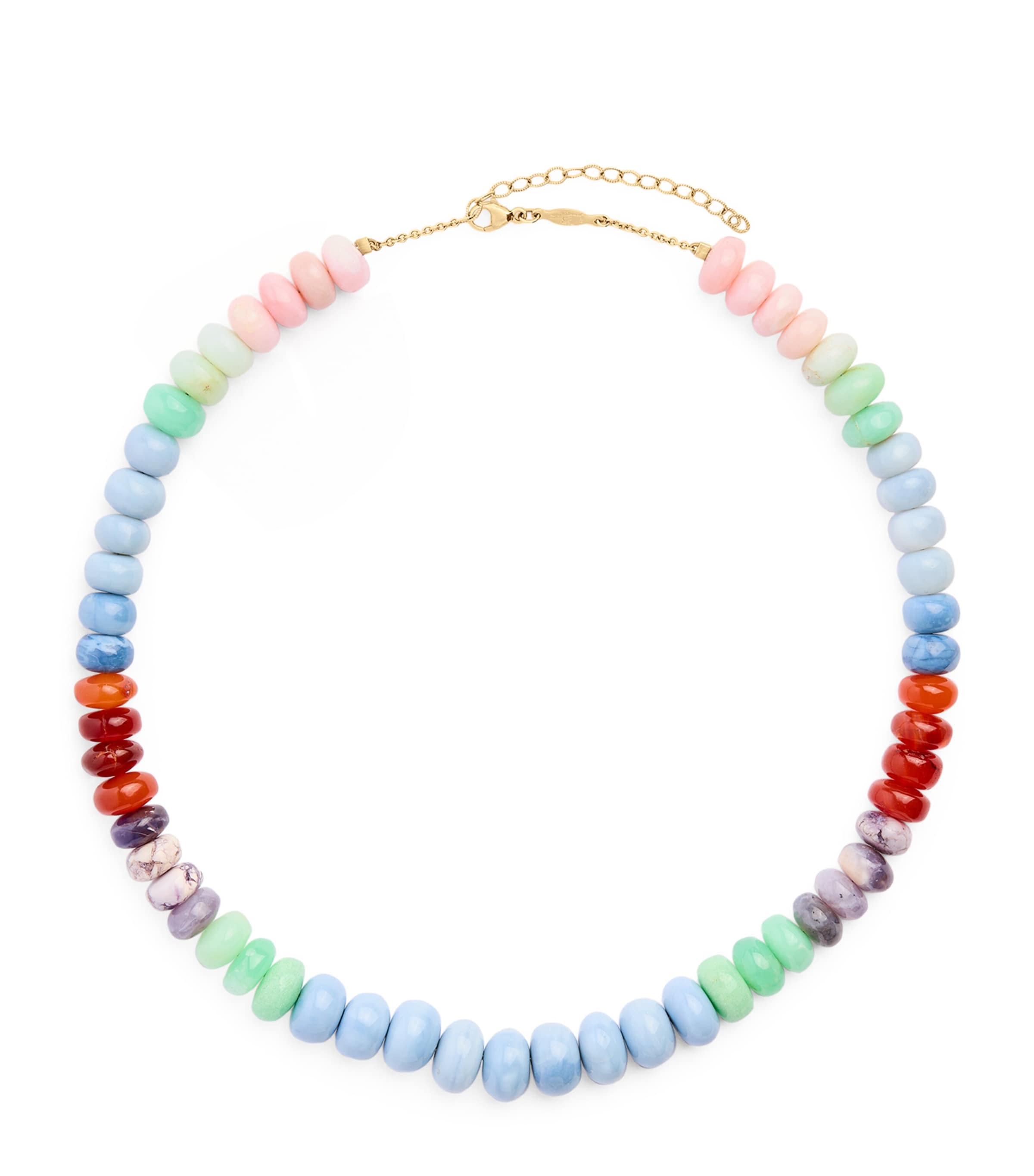 Yellow Gold and Opal Beaded Necklace