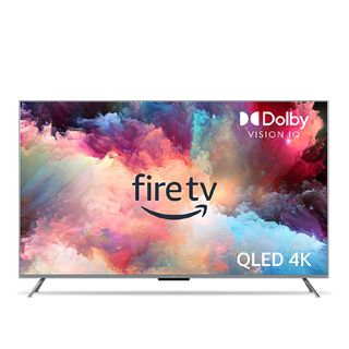 Amazon Fire TV Omni QLED QL65F601U TV on a white background