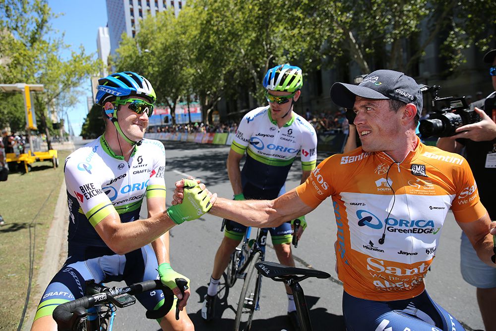 Job well done boys. Gerrans thanks his teammates