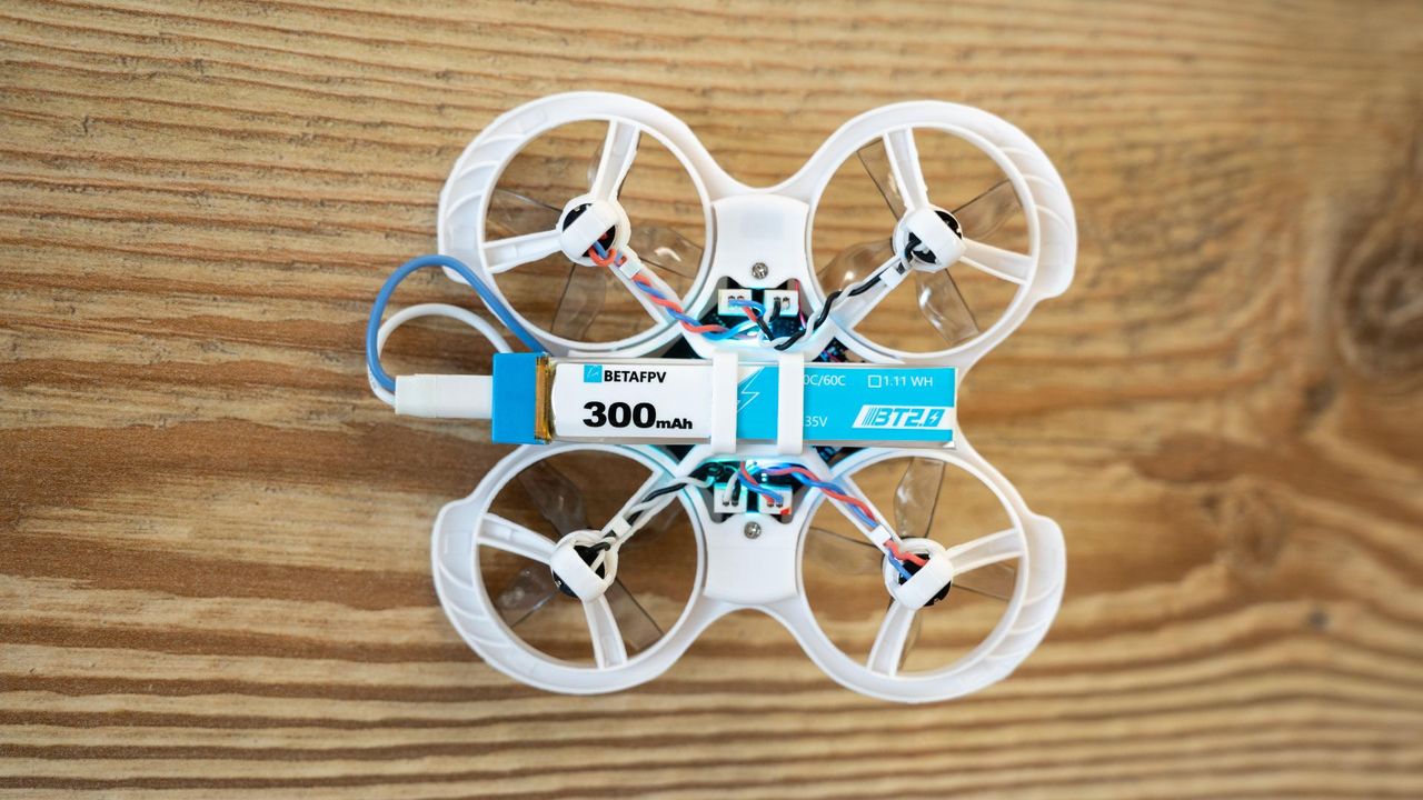 BetaFPV Cetus Lite FPV Kit- (bottom view with battery in).