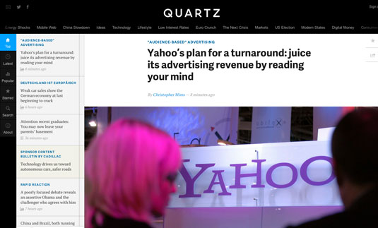 News site Quartz provides a large amount of information without seeming cluttered