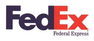 The FedEx logo uses negative space to convey the forward-looking nature of the company