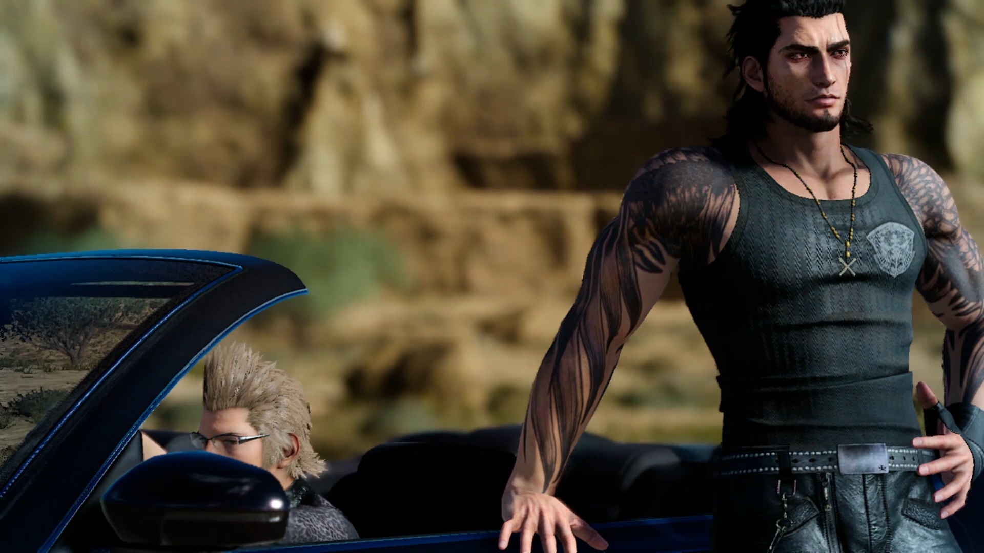 Pushing A Busted Car Down The Road Is The Perfect Way For Final Fantasy 15 To Start Gamesradar