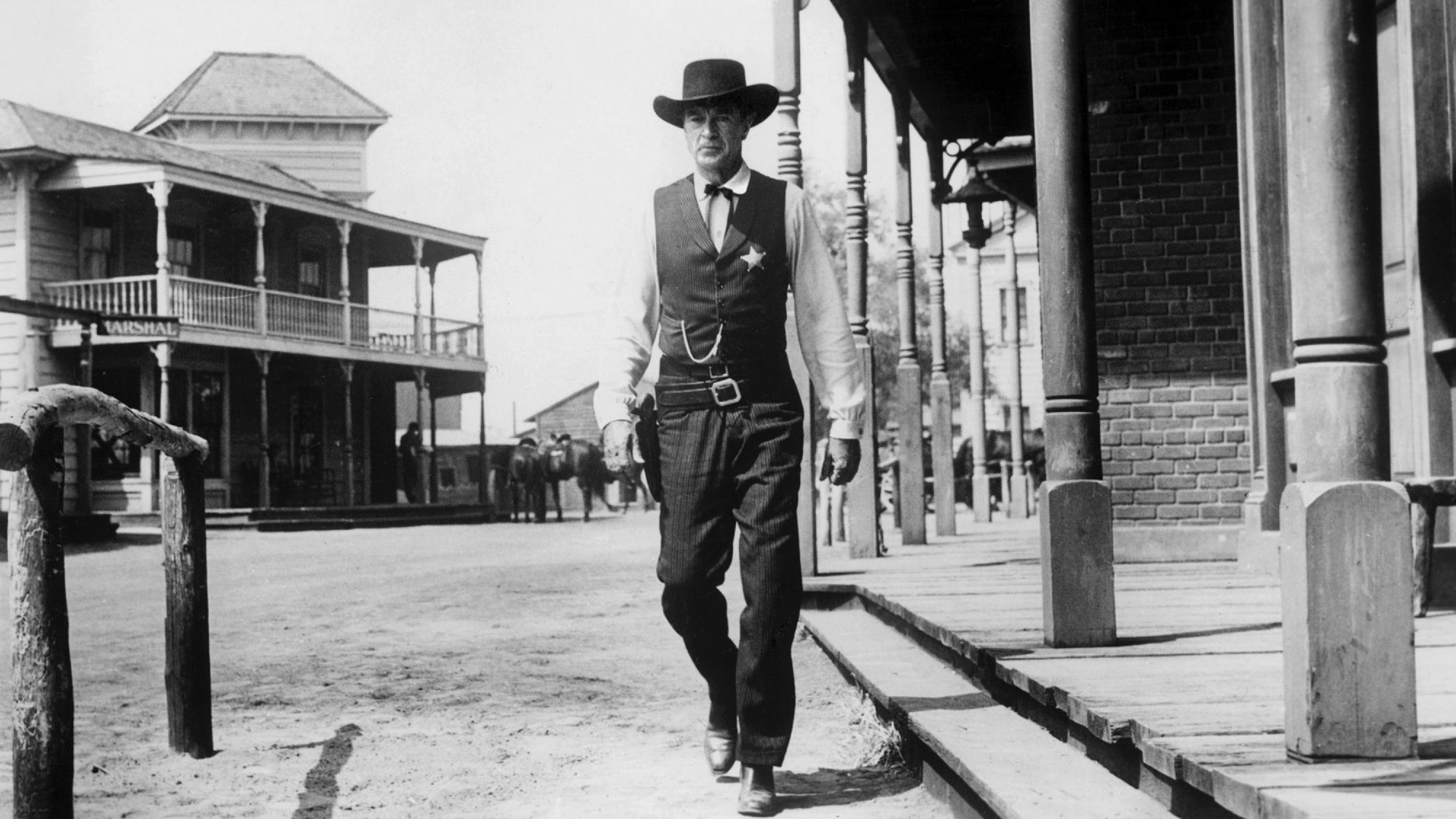 Gary Cooper in a scene from the film 'High Noon,' directed by Fred Zinnemann, 1952