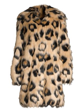 Oversized Leopard-Print Faux Fur Coat