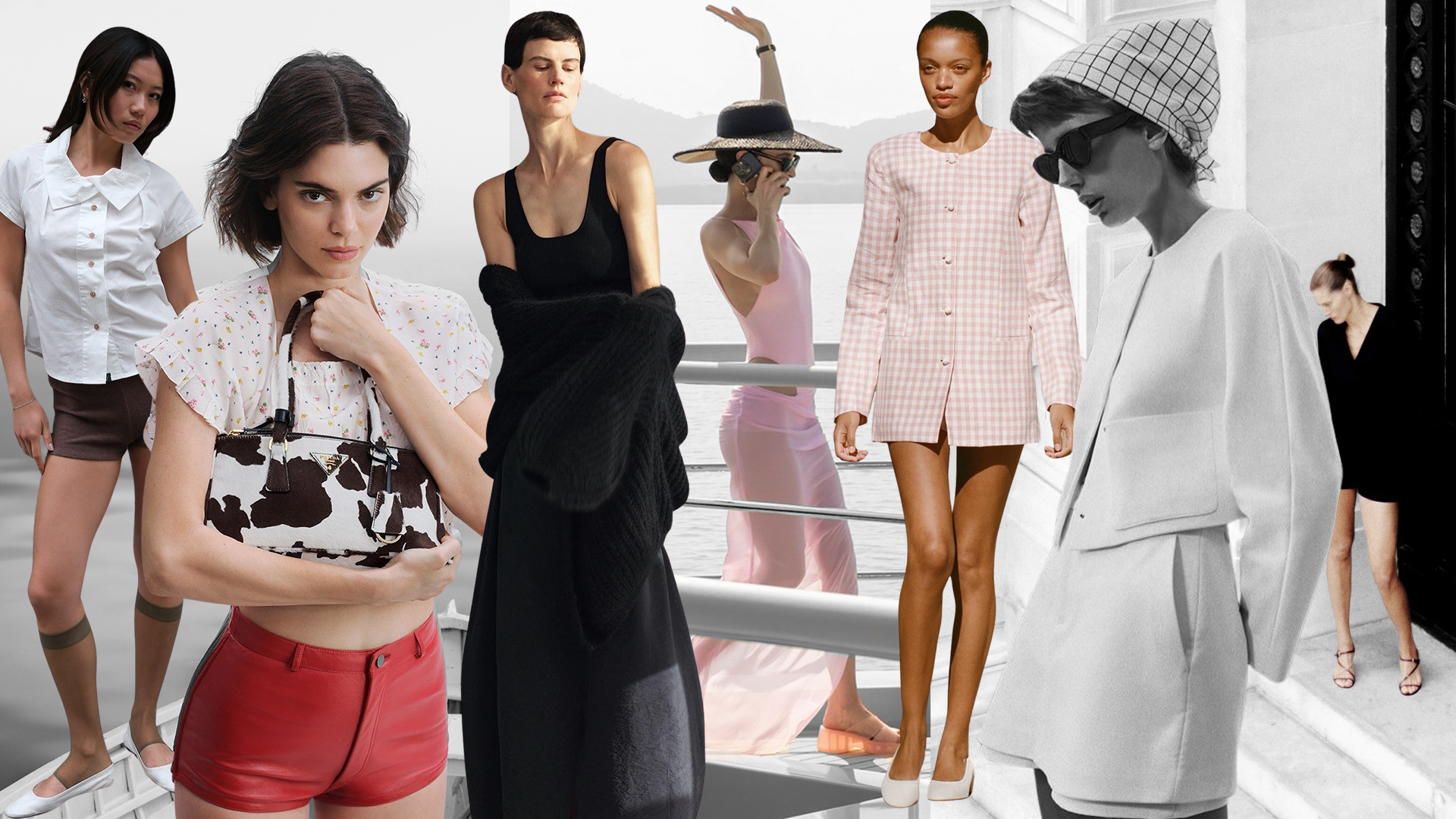 Collage of models wearing clothing on WWW editors' summer fashion wish lists.