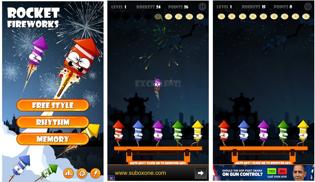 Rocket Fireworks a blast of a time waster game for Windows Phone