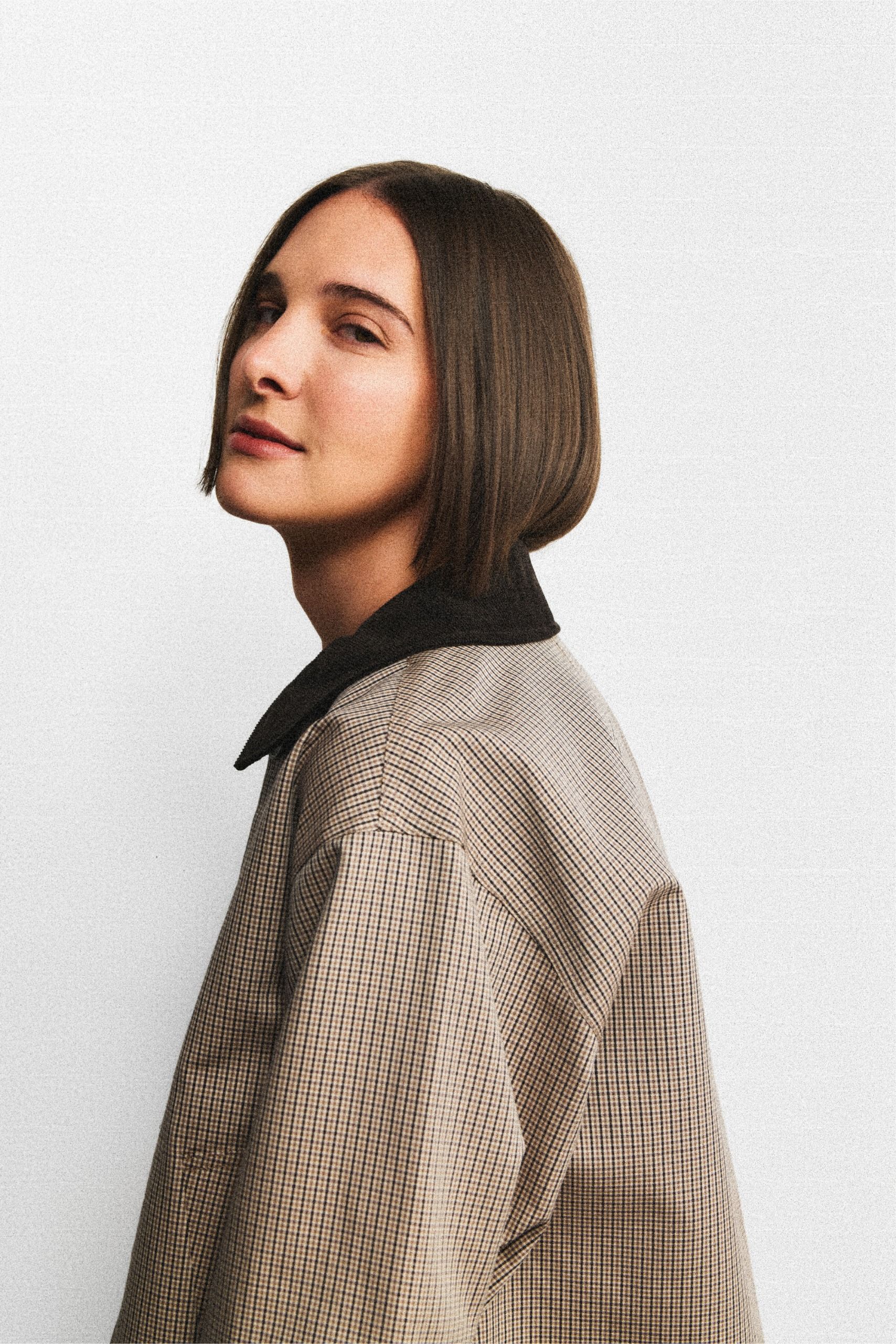 Hari Nef wore the Barn Jacket for J.Crew's 40th anniversary campaign