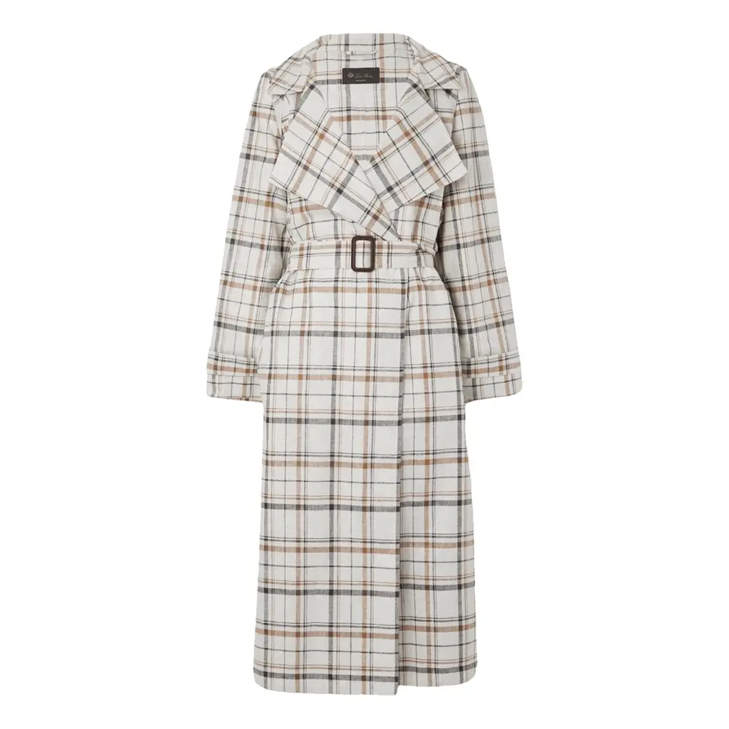 loro piana check trench and just like that miranda hobbes