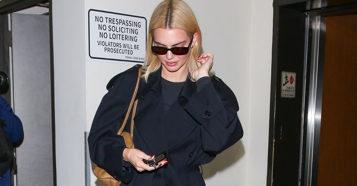 Kendall Jenner Elevated Her Evening Outfit With the Navy Trench Coat Trend