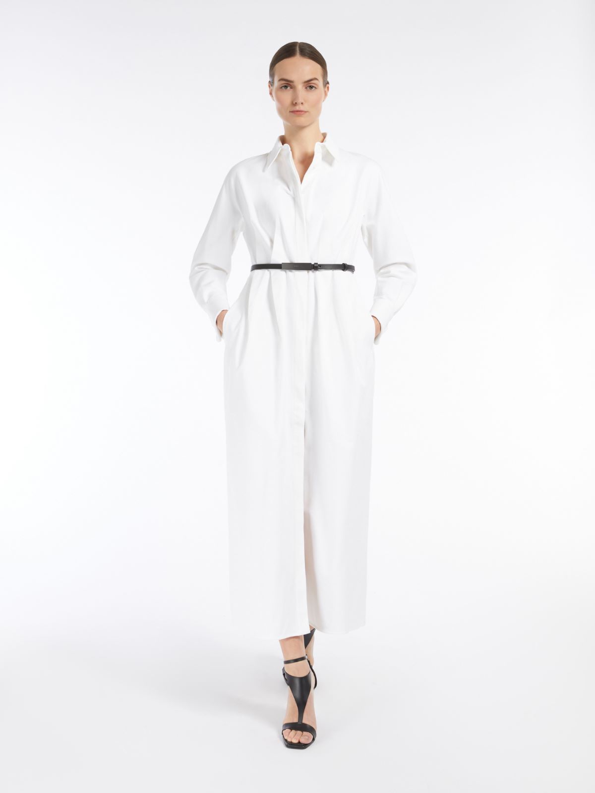 Stretch Gabardine Shirt Dress - Arezzo1234