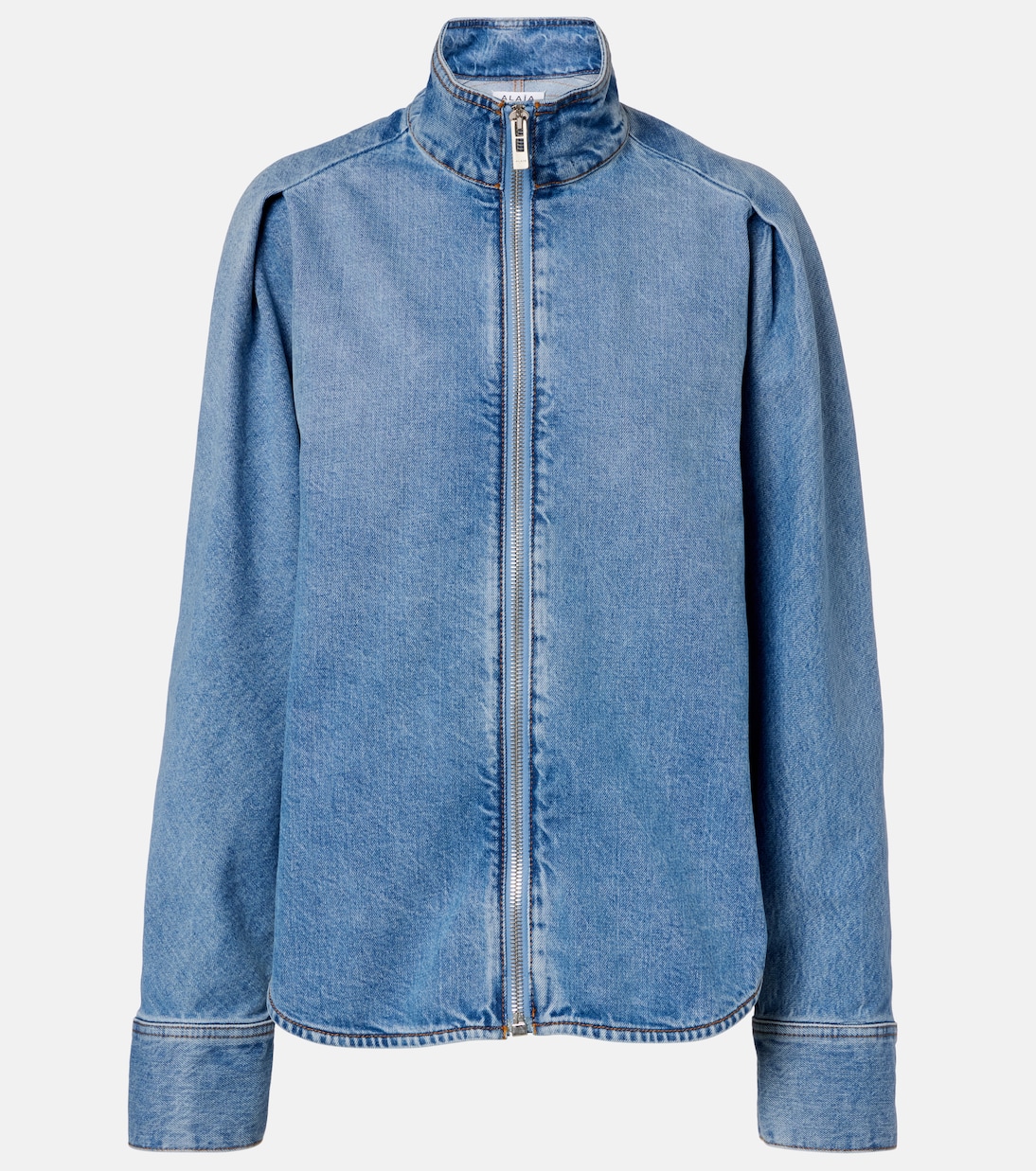 Denim Blouson Jacket in Blue - Alaia
