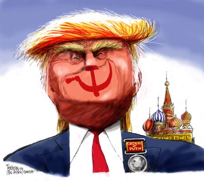 Political cartoon U.S. Donald Trump Putin orders