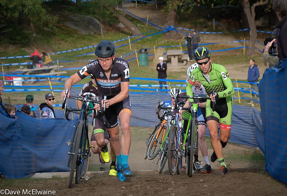 Curtis White (Cannondale) and Danny Summerhill (Maxxis) battling on the second lap