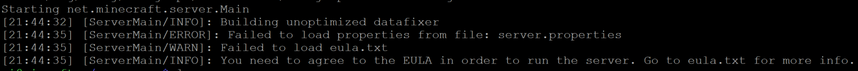 error message requesting EULA