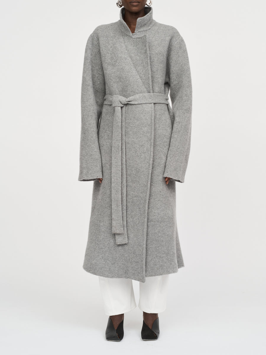 Felted Wool Coat in Medium Heather Grey