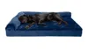 Furhaven Two-Tone Deluxe Chaise Lounge Orthopedic Sofa Dog Bed