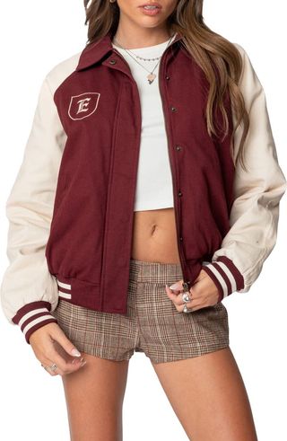 Oversize Varsity Bomber Jacket