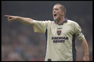 Julian Dicks in action for West Ham against Nottingham Forest in 1996.