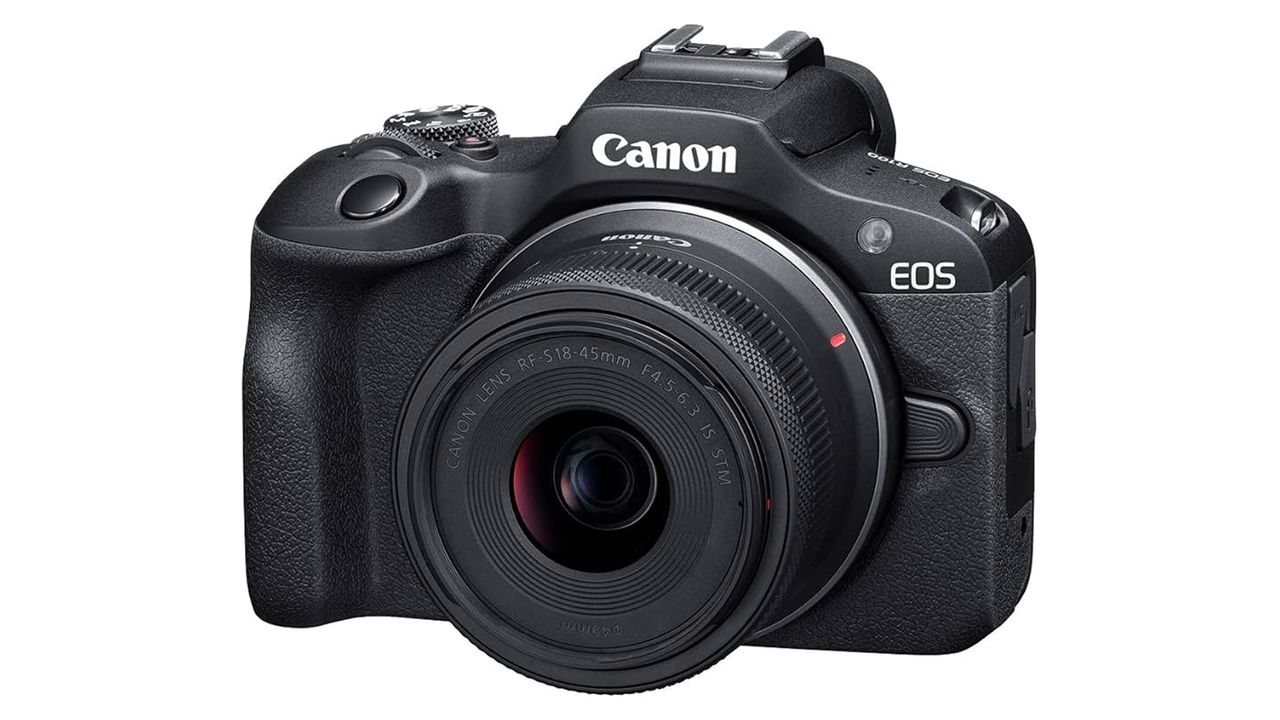 Canon EOS R100 on a white background
