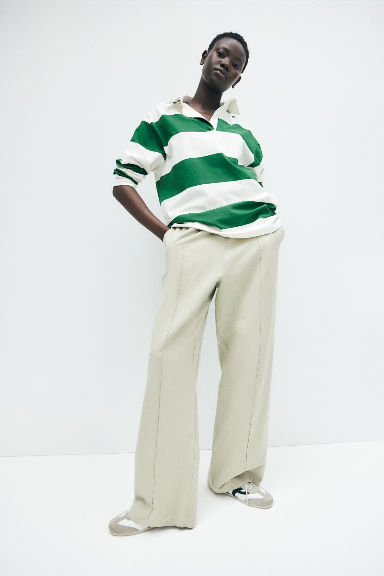Linen-Blend Pants