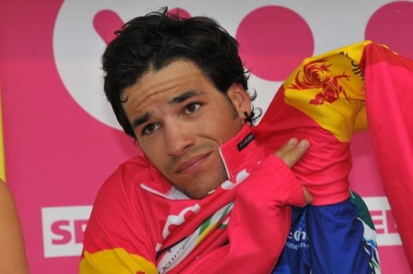 J&eacute;r&eacute;mie Galland (Saur - Sojasun) dons the sprint jersey