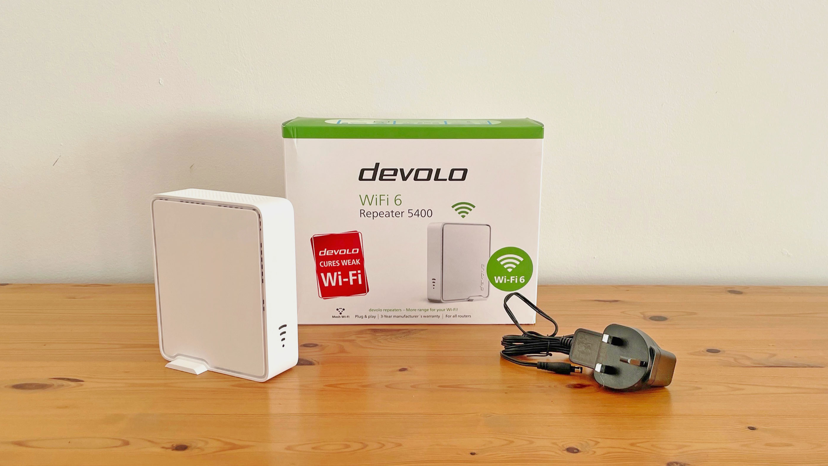 Devolo WiFi 6 Repeater 5400 on a table