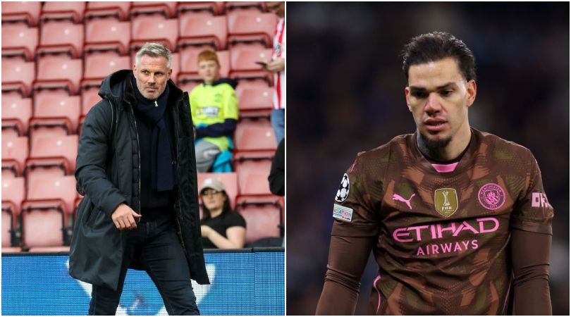 MANCHESTER, ENGLAND - FEBRUARY 11: Ederson of Manchester City looks on during the UEFA Champions League 2024/25 League Knockout Play-off first leg match between Manchester City and Real Madrid C.F. at Manchester City Stadium on February 11, 2025 in Manchester, United Kingdom. (Photo by Molly Darlington/Copa/Getty Images) Jamie Carragher