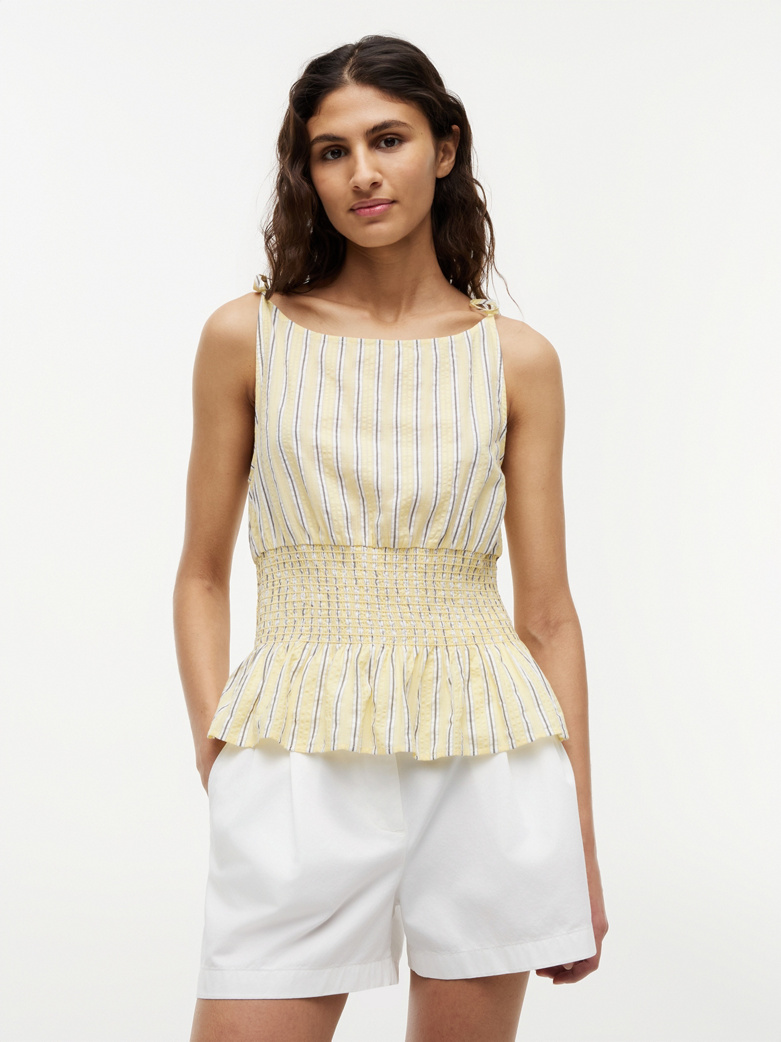 Smock Seersucker Tie Strap Top