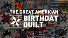 Various quilts for the Great American Birthday with logo