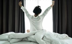 woman, waking up