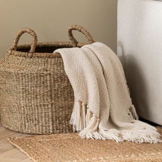 Lorenzo Cream Grid Throw