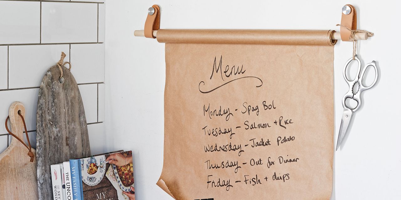 DIY Kitchen idea under £50 Kraft paper shopping list