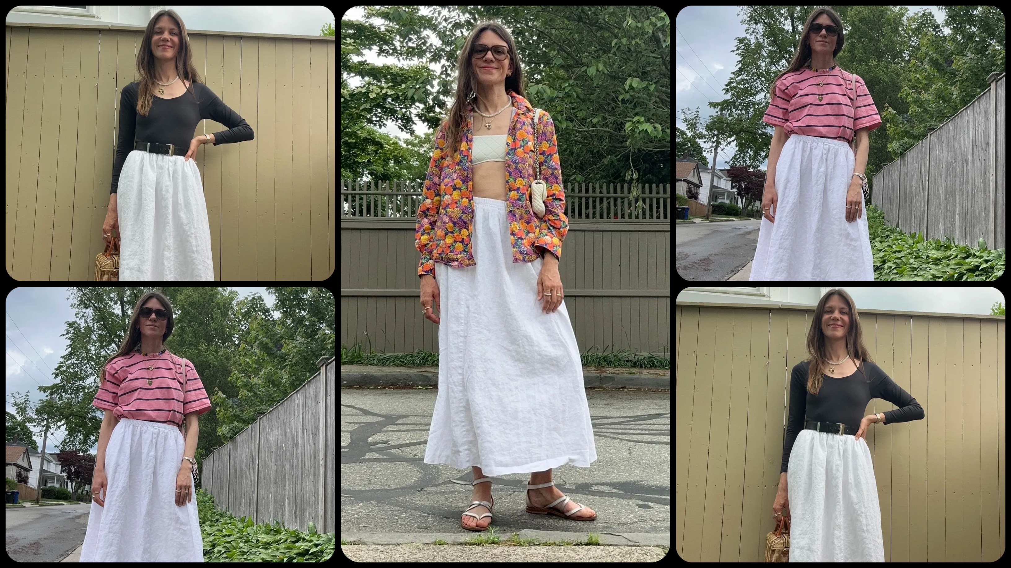 White skirt outfits