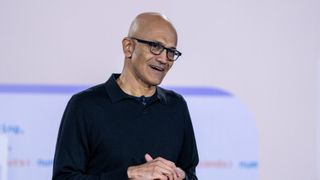 Microsoft CEO Satya Nadella speaks during an event celebrating the 50th Anniversary of Microsoft on April 4, 2025 in Redmond, Washington.