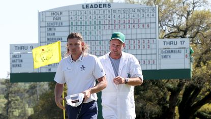 Cameron Smith and his caddie pictured