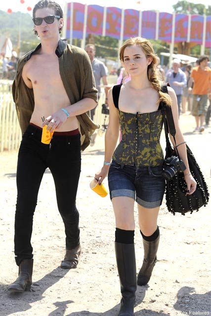 Emma Watson - SPOTTED: Emma Watson hits Glastonbury - Glastonbury - Festivals - Festival Fashion - Celebrity News - Marie Claire